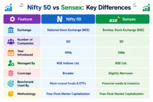 Nifty 50 vs Sensex: Key Differences Explained for Beginners (2026)